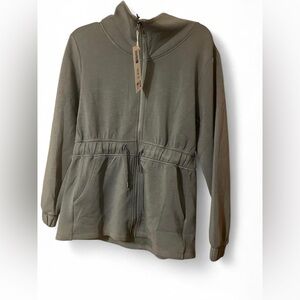 Women's Olive Green Zip-Up Jacket